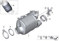 Катализатор/сажевый фильтр для BMW G11N 740dX B57 (схема запасных частей)
