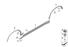 Накладка порог / арка колеса для BMW G01 X3 25dX (TX51) B47 (схема запасных частей)