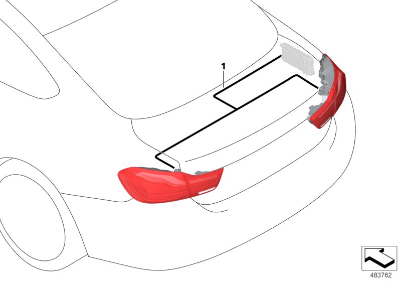 Переосн.блока задних фонарей Facelift для BMW F33 420i N20 (схема запчастей)