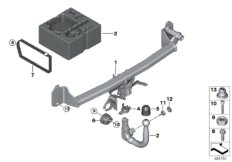 Подготовка под задний кронштейн для MINI F60 Cooper SD ALL4 B47D (схема запасных частей)