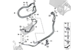 Трубопроводы хладагента для BMW G01 X3 20i 1.6 B48 (схема запасных частей)