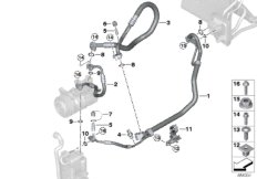 Трубопроводы хладагента для BMW G01 X3 M40iX B58 (схема запасных частей)