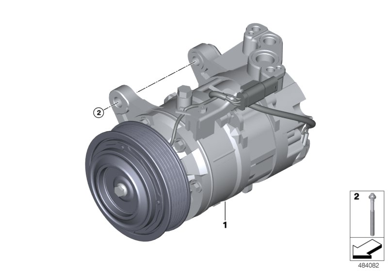 RP компрессор кондиционера для BMW G01 X3 20i 1.6 B48 (схема запчастей)
