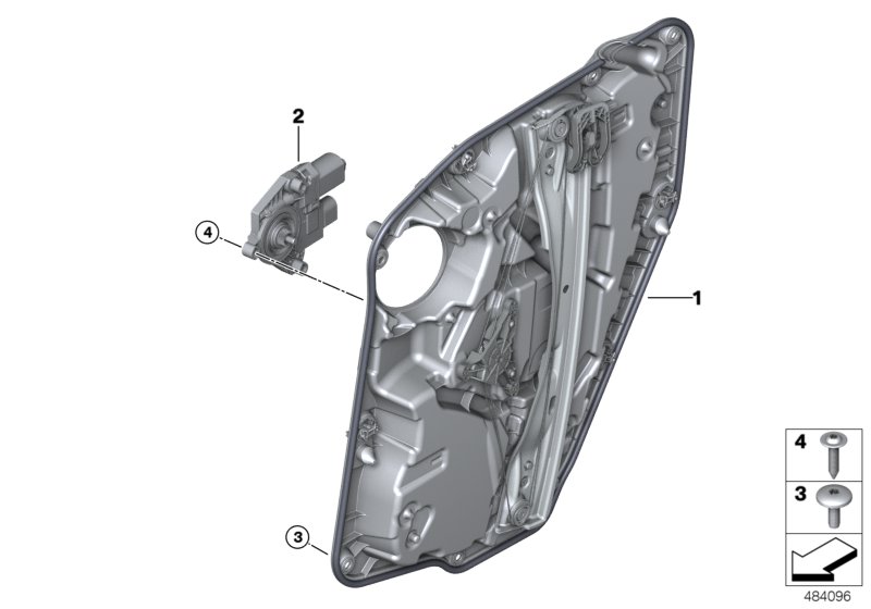 Механизм перемещения стекла двери Зд для BMW G01 X3 18d (TX16) B47 (схема запчастей)