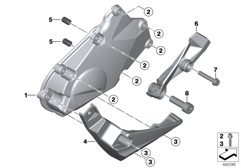Крышка ГРМ П для BMW K61 K 1600 Bagger (0F51, 0F53) 0 (схема запчастей)
