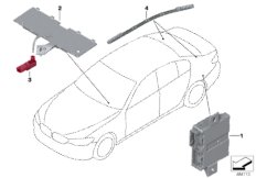 Светодиодный модуль/световод/ЭБУ для BMW G31 530d B57 (схема запасных частей)
