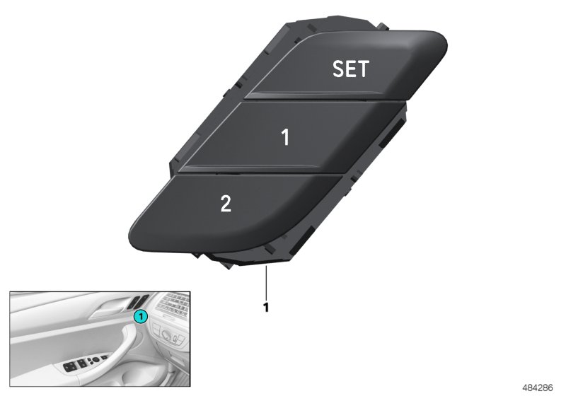 Кнопка ЗУ сист.регулиров.положен.сиденья для BMW G21 320dX B47D (схема запчастей)