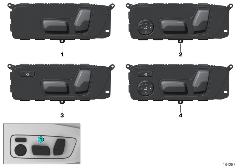 Кнопка регулировки сиденья водителя для BMW G02 X4 25dX B47 (схема запчастей)