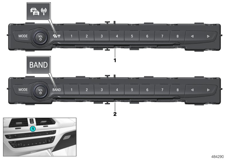 Панель управления аудиосистемой для BMW G01 X3 M40dX (TX92) B57 (схема запчастей)