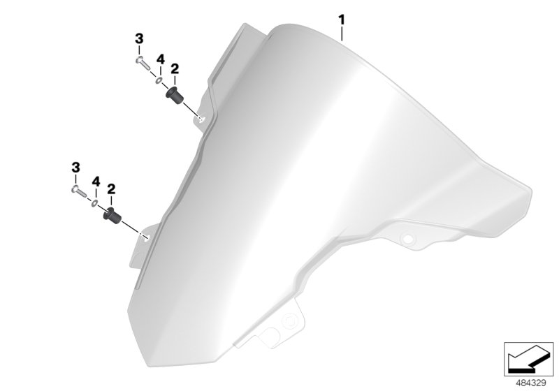 Ветрозащитный щиток для BMW K60 HP4Race (0E31, 0E33) 0 (схема запчастей)
