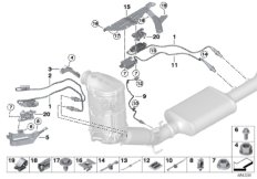 Датчики ОГ / зонд NOX для BMW F39 X2 20dX B47D (схема запасных частей)
