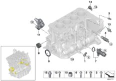 Блок цилиндров/дополнительные элементы для BMW F60 Cooper S ALL4 B48 (схема запасных частей)