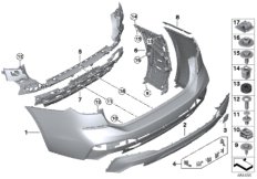 Облицовка M Зд для BMW G32 640dX B57 (схема запасных частей)