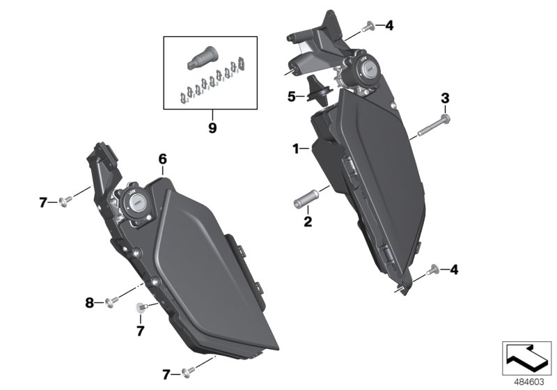 Багажный отсек для BMW K61 K 1600 Bagger (0F51, 0F53) 0 (схема запчастей)