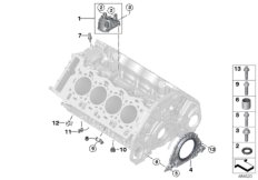 Блок цилиндров/дополнительные элементы для BMW F91 M8 S63M (схема запасных частей)