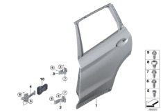 Задняя дверь - петля/ограничитель двери для BMW G01 X3 20iX B48C (схема запасных частей)