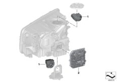 Электронные компоненты фары для ROLLS-ROYCE RR11 Phantom N74L (схема запасных частей)
