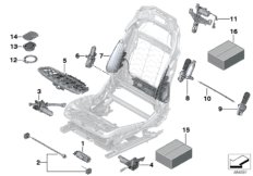 Сиденье Пд, э/оборудование и приводы для BMW G05 X5 40iX B58C (схема запасных частей)