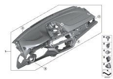 облицовка панели приборов для BMW G32 640iX B58C (схема запасных частей)