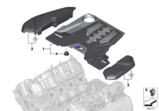 Звукоизоляционный кожух двигателя для BMW F91 M8 S63M (схема запасных частей)