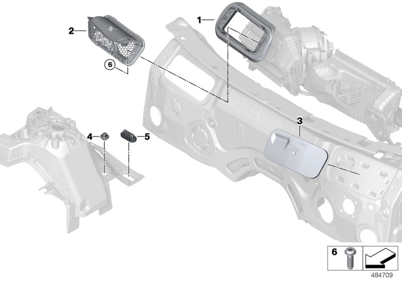 Впускной воздуховод моторного отсека для BMW G01 X3 20iX (TR52) B48 (схема запчастей)