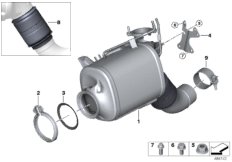 Катализатор/сажевый фильтр для BMW G01 X3 M40dX (TX96) B57 (схема запасных частей)