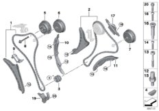 Приводная цепь механ.газораспределения для BMW RR11 Phantom N74L (схема запасных частей)