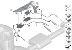 Датчики ОГ / зонд NOX для BMW F56 Cooper D B37B (схема запасных частей)