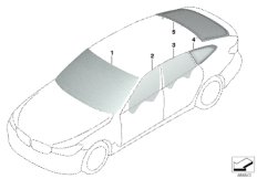 Остекление для BMW G32 620dX B47D (схема запасных частей)
