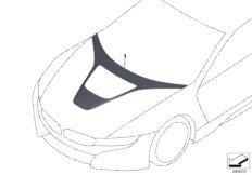 Пленка крышка капота для BMW I12 i8 B38 (схема запасных частей)
