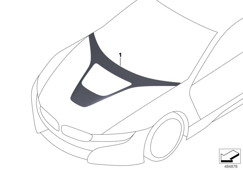 Пленка крышка капота для BMW I12 i8 B38 (схема запчастей)