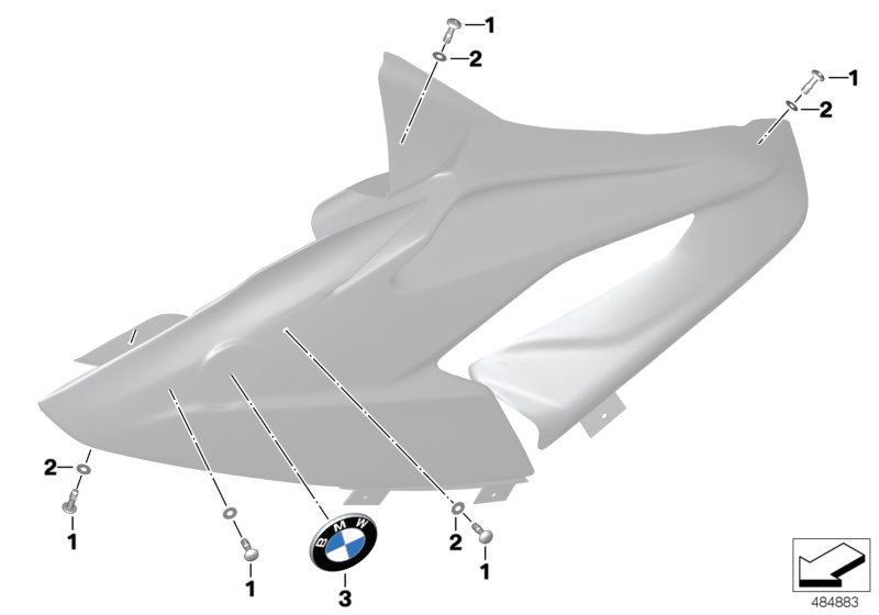 Облицовка боковины для BMW K60 HP4Race (0E31, 0E33) 0 (схема запчастей)