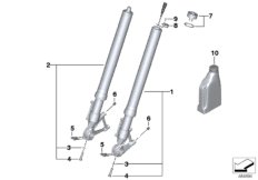 Телескопическая вилка для BMW K47 S 1000 R (0D02, 0D12) 0 (схема запасных частей)