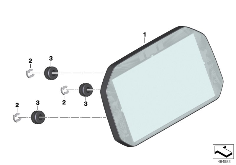Комбинация приборов / TFT-дисплей для BMW K67 S 1000 RR 19 (0E21, 0E23) 0 (схема запчастей)