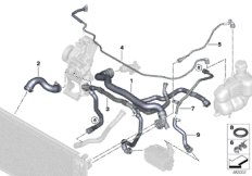 Шланги системы охлаждения для BMW F39 X2 25dX B47 (схема запасных частей)