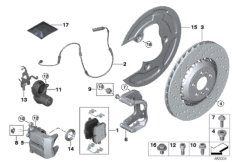 Датчик износа торм.накладки колеса Зд для BMW G16 840i B58C (схема запасных частей)