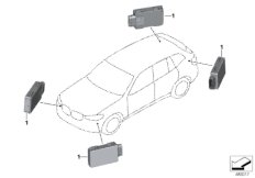 Датчик предупр.об опасн.при перестр. для BMW G01 X3 30dX (TX71) B57 (схема запасных частей)