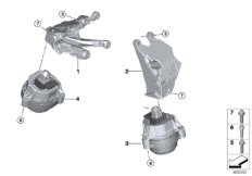 Подвеска двигателя для BMW G01 X3 20iX B46D (схема запасных частей)