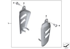 Щиток радиатора алюминий для MOTO K22 R nineT Pure (0J11, 0J13) 0 (схема запасных частей)
