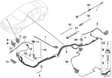 Провод батареи/кабель на массу для BMW F11 530i N52N (схема запасных частей)