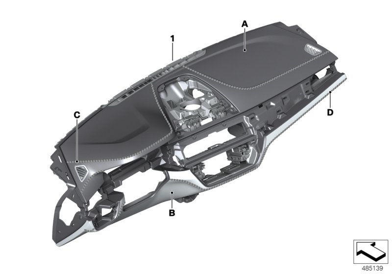 Individual панель приборов недвоен.кожа для BMW G30 530i B46 (схема запчастей)