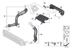Воздуховод для BMW F54N Cooper SD ALL4 B47D (схема запасных частей)