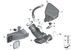 Воздуховод для BMW G01 X3 20dX (TX31) B47 (схема запасных частей)