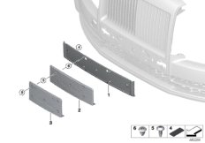 Облицовка, декор.элементы Пд для BMW RR31 Cullinan N74L (схема запасных частей)
