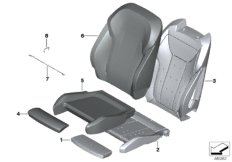 Набивка и обивка спортивного пер.сиденья для BMW G01 X3 30iX (TR91) B48 (схема запасных частей)
