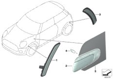 Фонарь указателя поворота Пд/Бок для BMW F54 Cooper SD B47 (схема запасных частей)