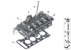 головка блока цилиндров для BMW F90 M5 S63M (схема запасных частей)