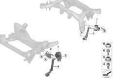Датчик регулировки угла наклона фар для BMW F97 X3 M S58 (схема запасных частей)