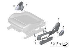 Накладка переднего сиденья с э/приводом для BMW G02 X4 30iX B48D (схема запасных частей)
