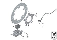 Тормозной механизм заднего колеса для MOTO K60 HP4Race (0E31, 0E33) 0 (схема запасных частей)